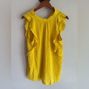 Anthropologie Maeve Mustard Sleeveless Blouse